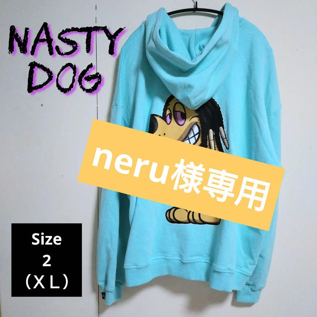 ナスティードッグ ジップアップ パーカー フーディー バックプリント ＸＬ
