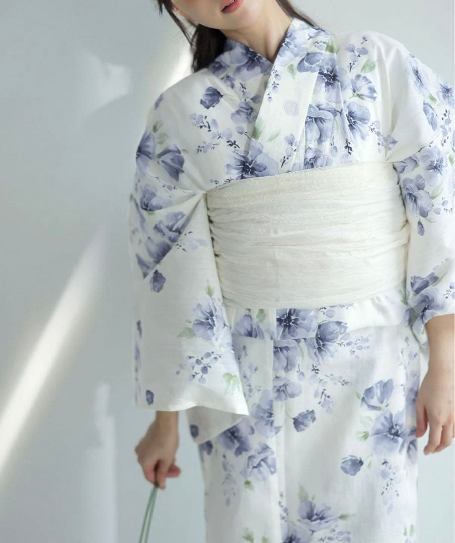 【新品未使用】Dita ディータ 水彩の雪月花(涼) 浴衣5点セット 水色 紫