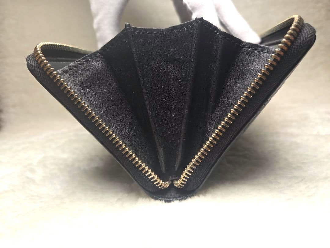 GUCCI ブラック 長財布 ラウンドファスナー　GGパターン