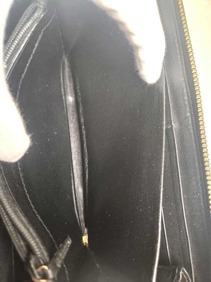 GUCCI ブラック 長財布 ラウンドファスナー　GGパターン