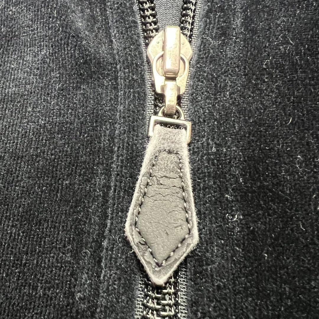 美品　ラコステ　ベロア　トラックジャケット　ダブルジップ　ロゴ　ジャージ　黒　L