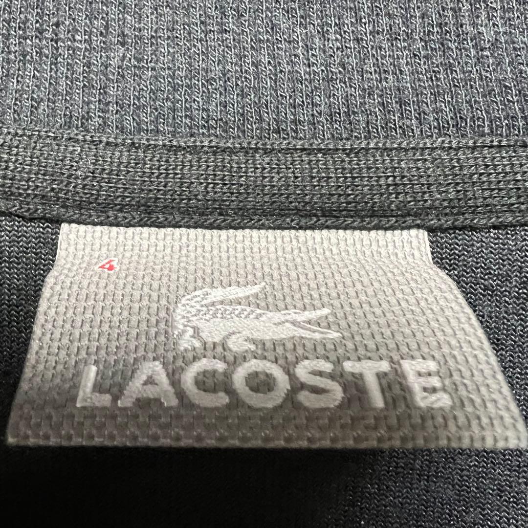 美品　ラコステ　ベロア　トラックジャケット　ダブルジップ　ロゴ　ジャージ　黒　L