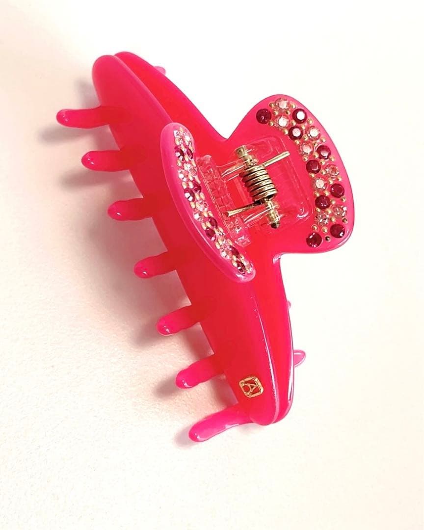 アレクサンドルドゥパリ　ピンク　クリップ　キラキラストーン　ショッキングピンク