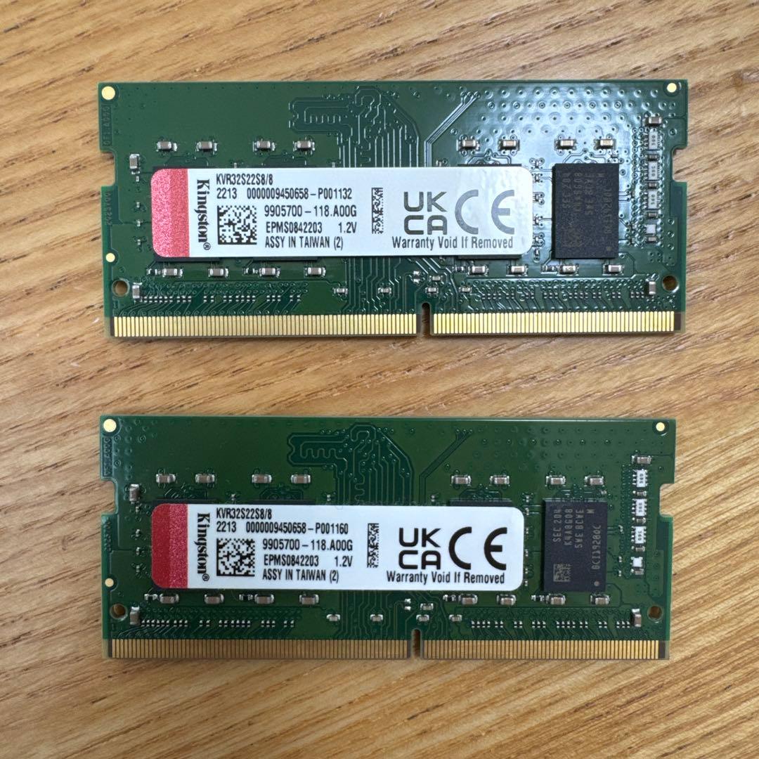 Kingston KVR32S22S8/8 8GB×2枚(16GB) DDR4