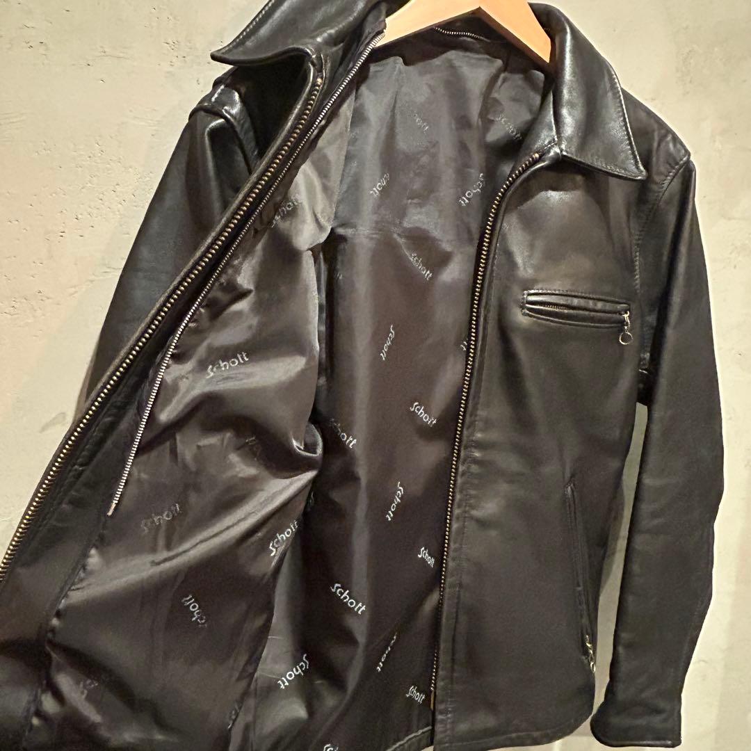 schottショット　643 シングルライダース　襟付き　レザージャケット36