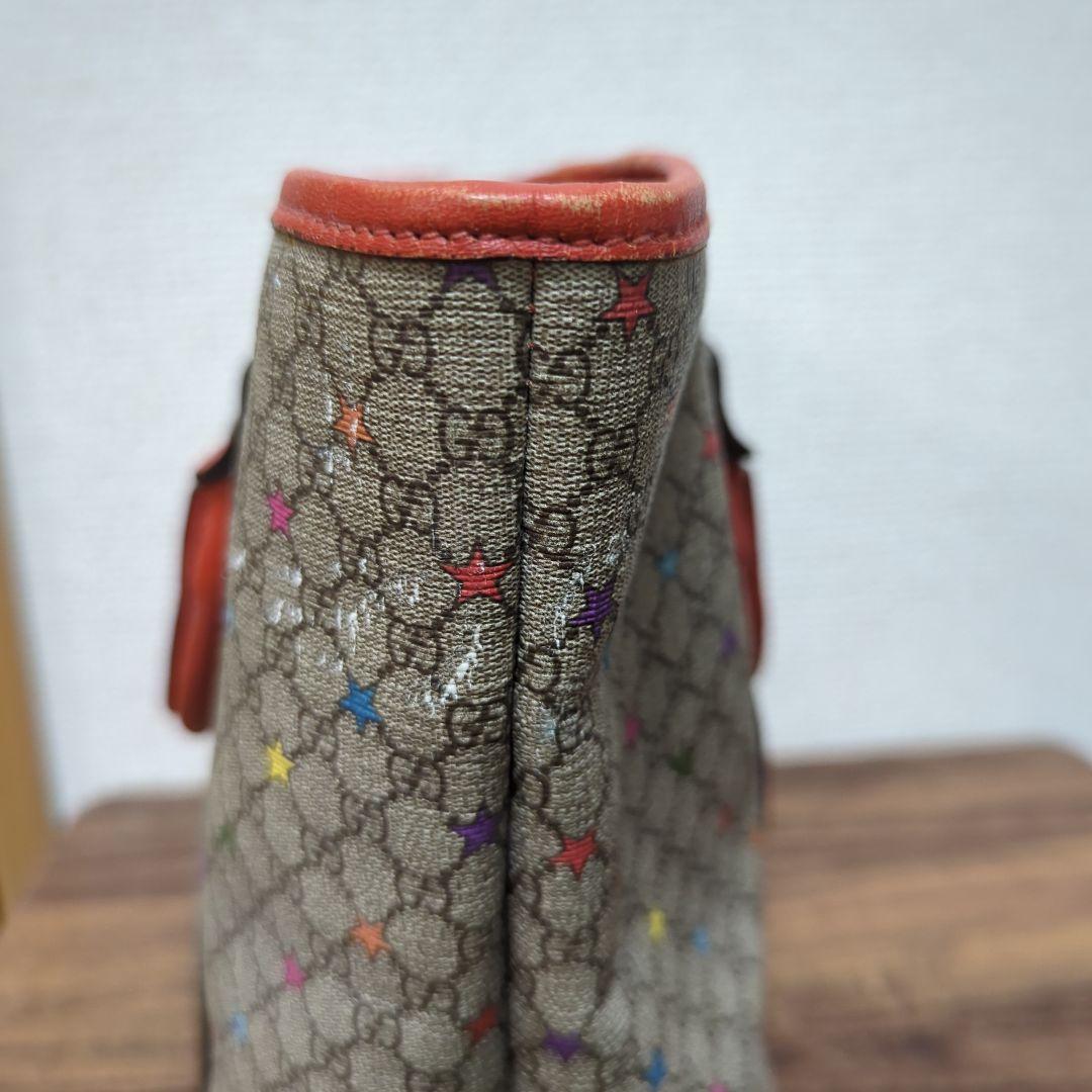 Gucci 星柄 ハンドバッグ ベージュ オレンジ