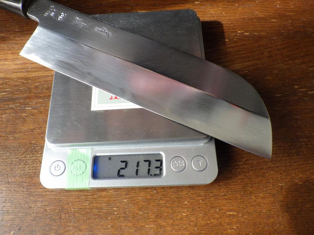 テ*ん様 京都/有次・鎌薄包丁・黒本水牛★手研ぎ済み▲記名有り▲