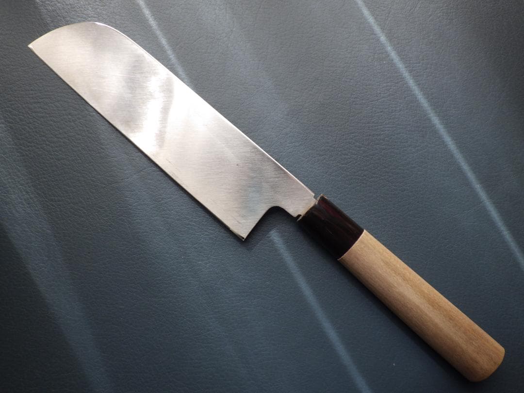 テ*ん様 京都/有次・鎌薄包丁・黒本水牛★手研ぎ済み▲記名有り▲