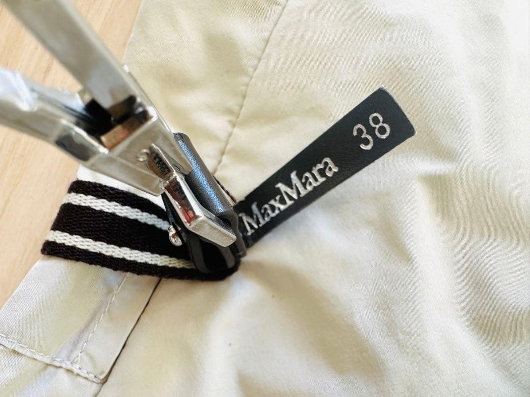 エスマックスマーラ‘SMaxMara☆フード付軽量ダウンロングベスト38ジレ薄手