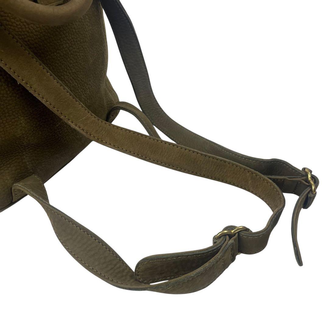 美品✨ COACH コーチ ヌバック リュック カーキ フラップ ハンドル