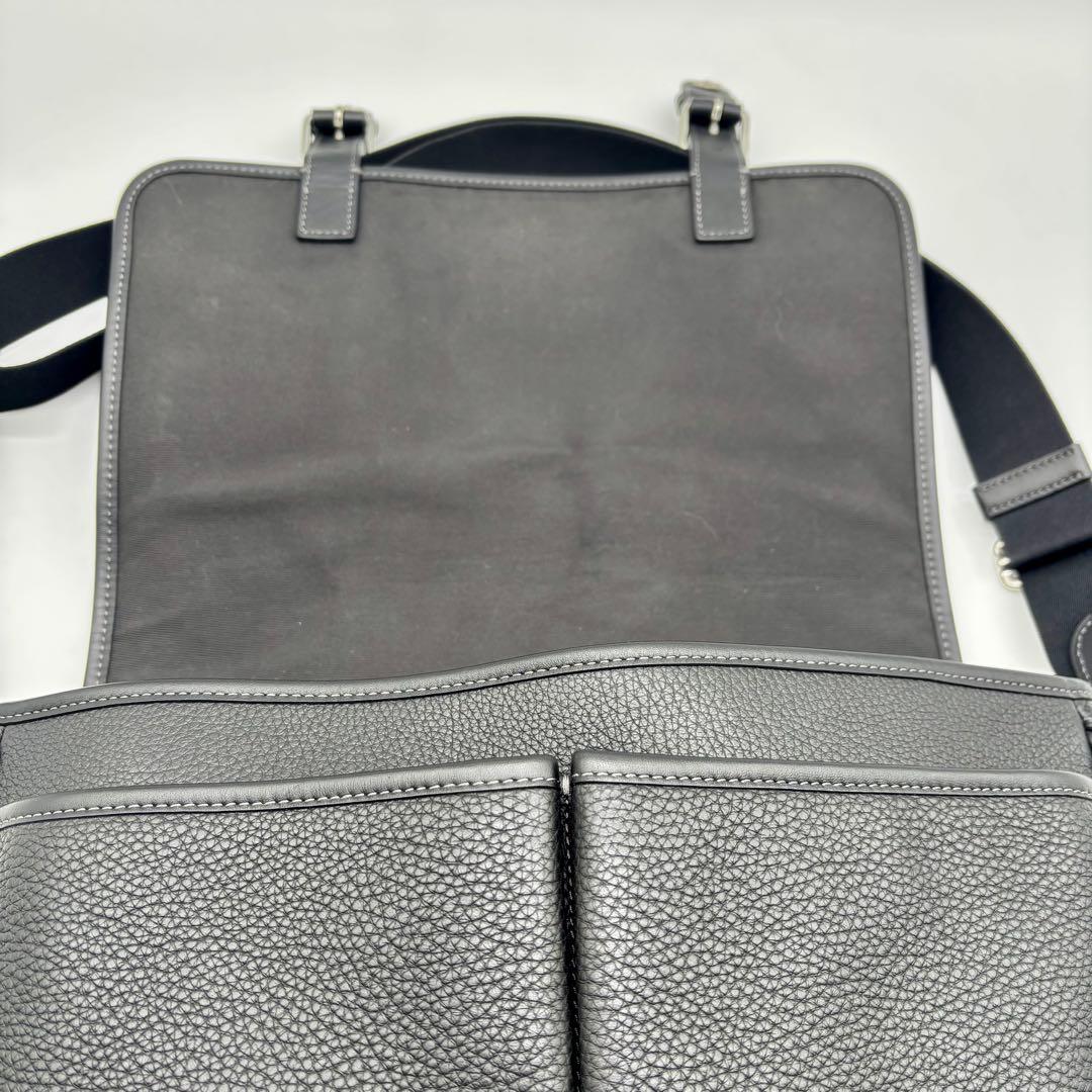 極美品 COACH ショルダー メッセンジャー バッグ レザー 黒CL952