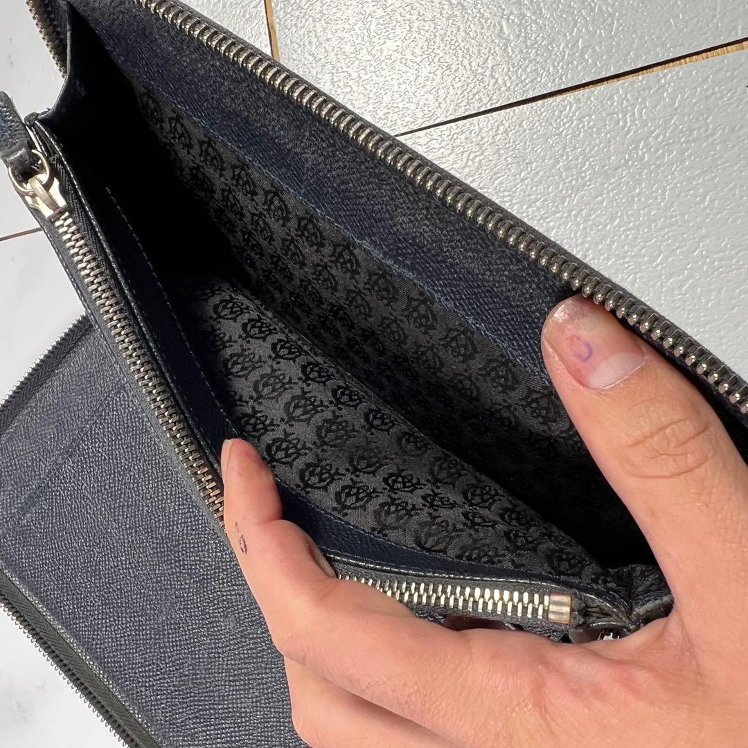 ダンヒル dunhill ボードン オーガナイザー ラウンドファスナー ネイビー