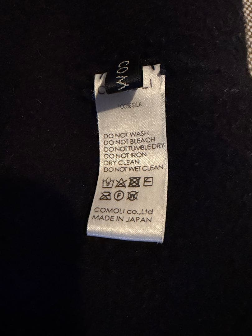 COMOLI コモリ シルクフリース ネックウォーマー Navy