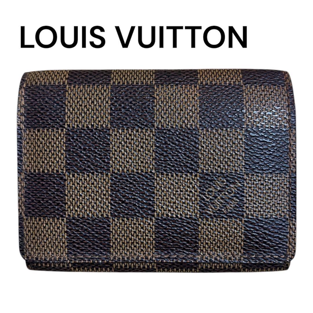 【美品】LOUIS VUITTON ダミエ レザー カードケース ユニセックス