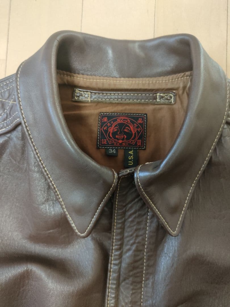 【美品】EVISU エヴィス 革ジャン 34 A-2 ミリタリー