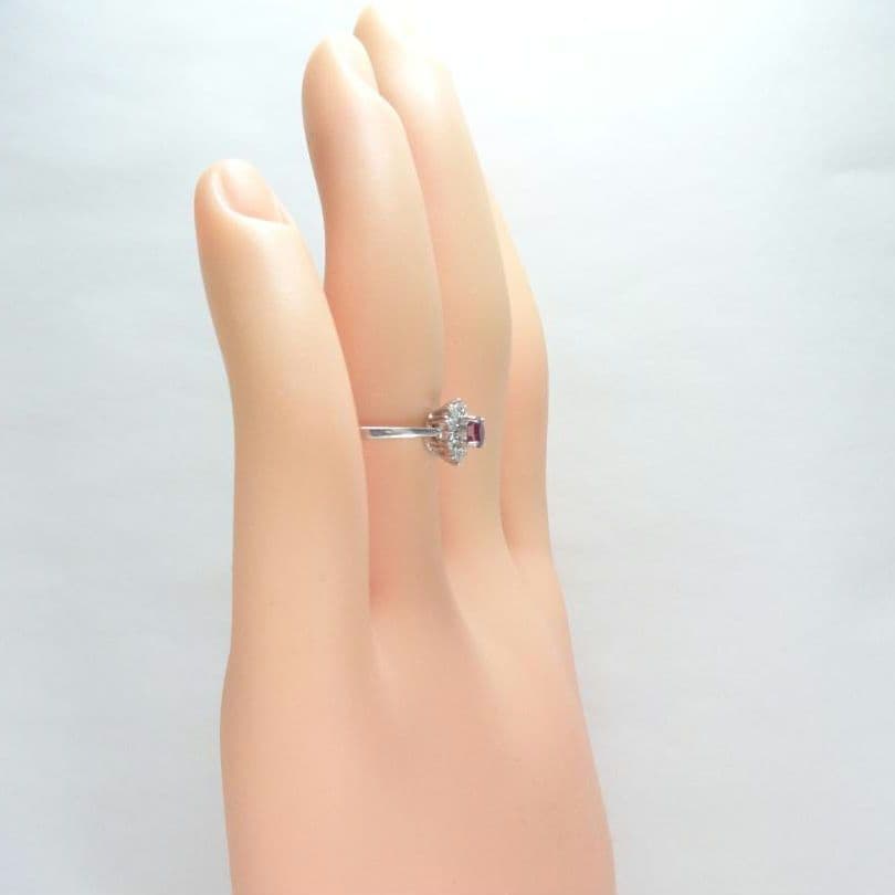 【Karin様】ルビー　ダイヤモンドリング　0.24ct　0.08ct　プラチナ