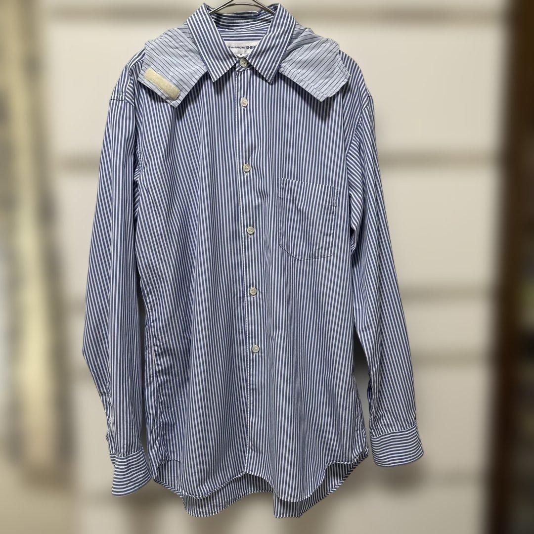 コムデギャルソンshirt 仏製 フード取外し可 ストライプシャツ M