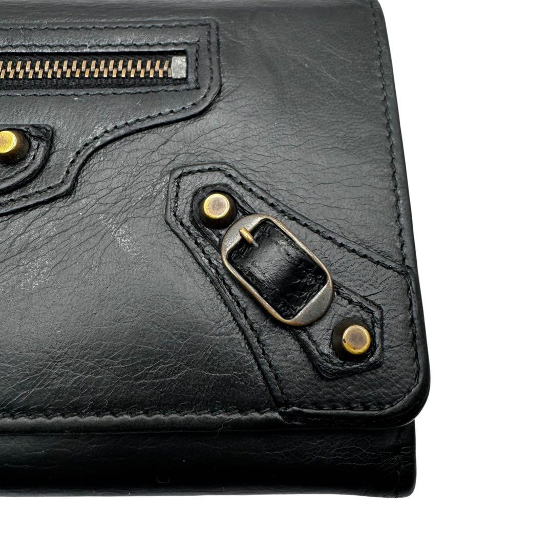 S級極美品✨バレンシアガ 長財布 クラシック コンチネンタル スタッズ ブラック