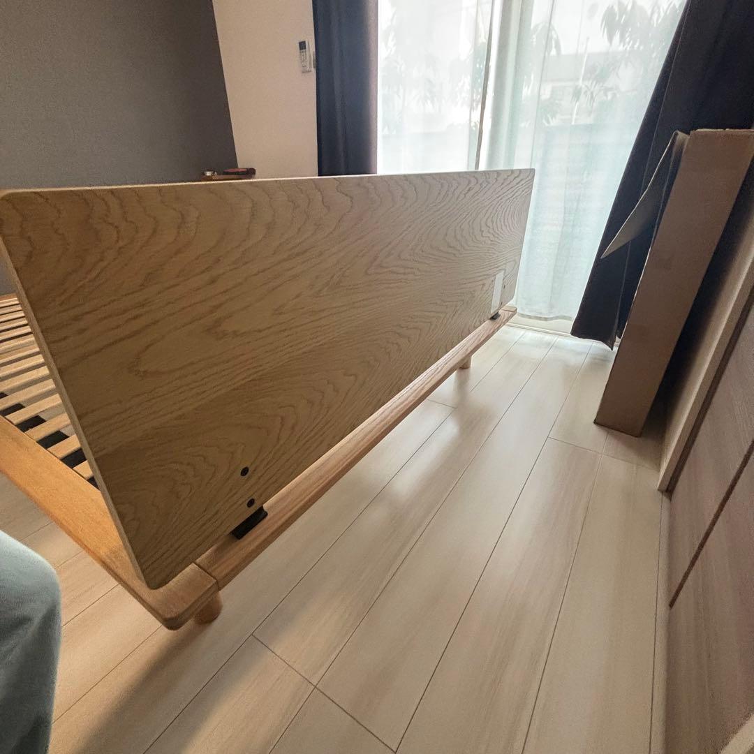 【みゆ】無印　木製ベッドフレーム　ダブル　オーク