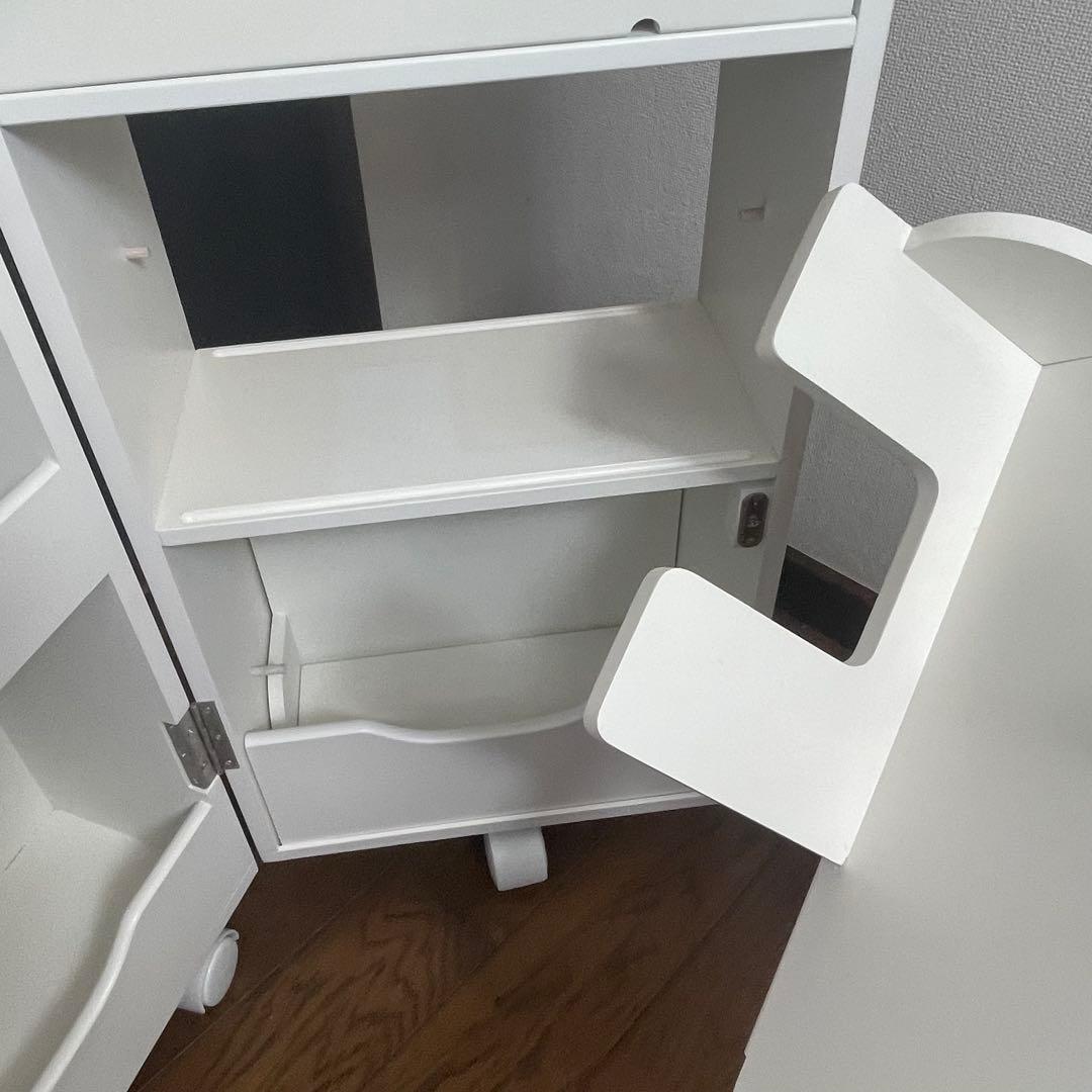 【匿名配送・いいね放置❌】 コスメワゴン ドレッサー コンパクト ホワイト