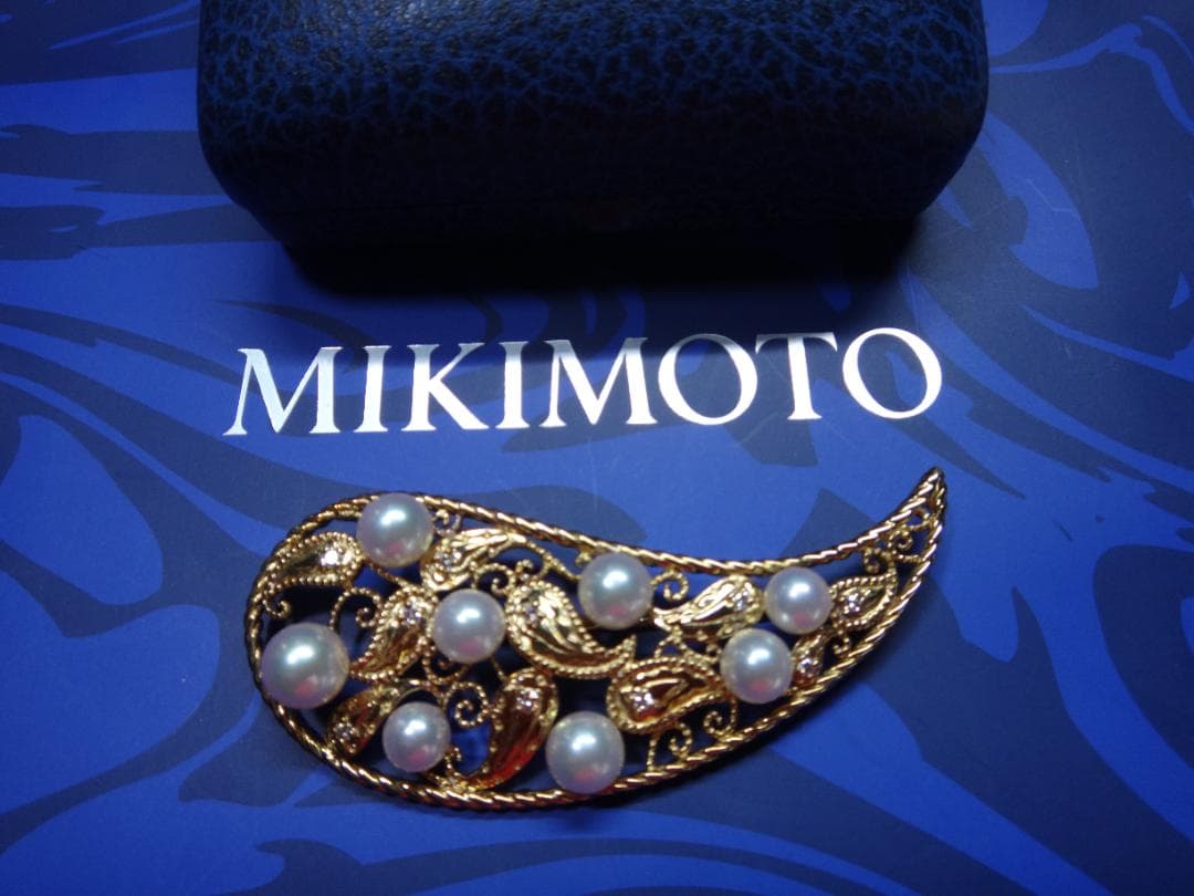 ミキモト MIKIMOTO ダイヤ＆K18＆パールブローチ