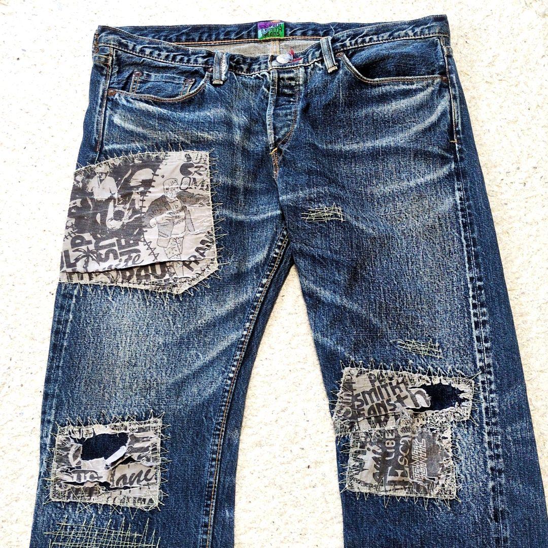 値下げ中2-34 90s古着 PaulSmithJeans パッチワークデニム