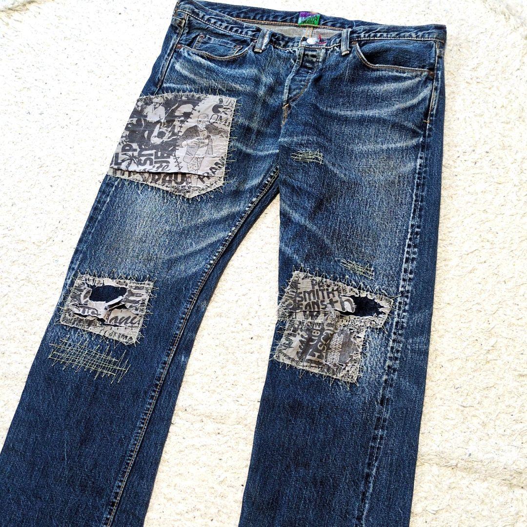 値下げ中2-34 90s古着 PaulSmithJeans パッチワークデニム