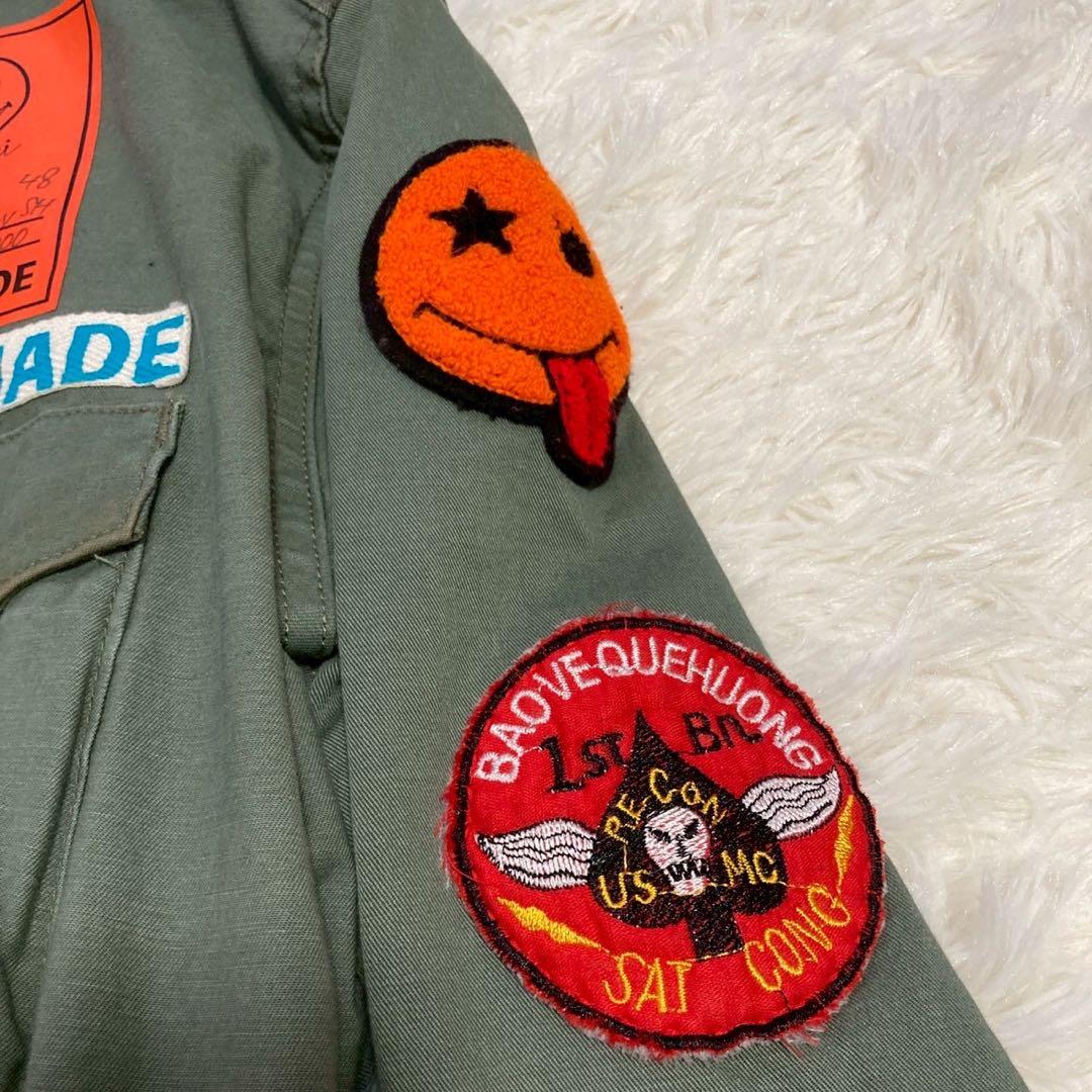 ONEMADE ミリタリーシャツ カーキ 48 重ね着風 オシャレ カジュアル