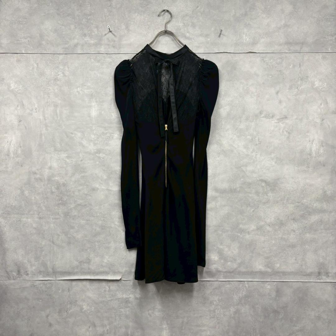 DOLCE & GABBANA レース 襟リボン デザイン ドレス N1842