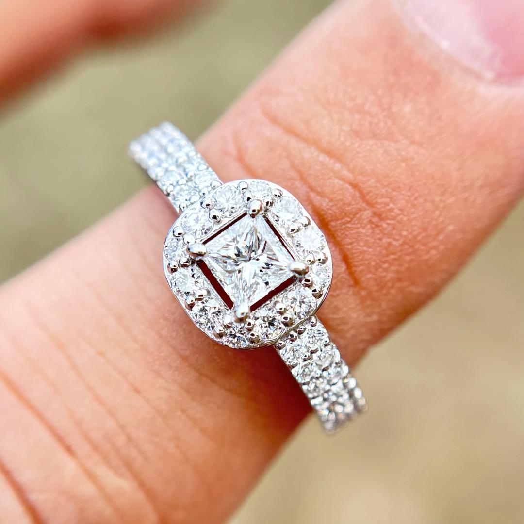 riricoco！ Pt950 ダイヤモンド オールカラーレス リング