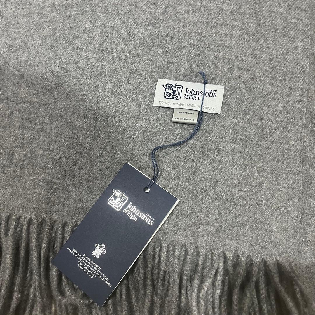 て*つ様 Johnstons of Elgin グレー ストール 新品タグ付き