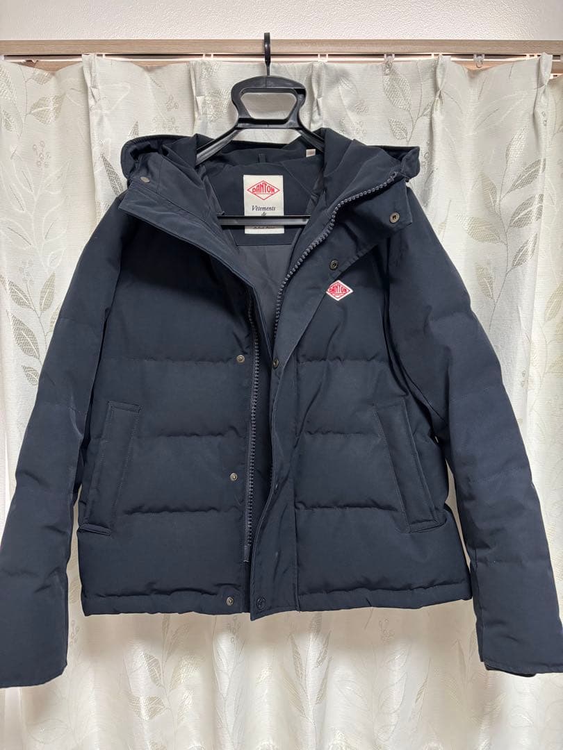 【tomo】DANTON フード付きダウンジャケット 38 ネイビー