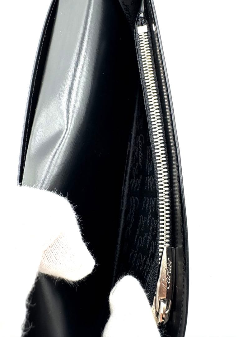 【美品】 Cartier カルティエ パシャ 長財布 ブラック レザー 財布