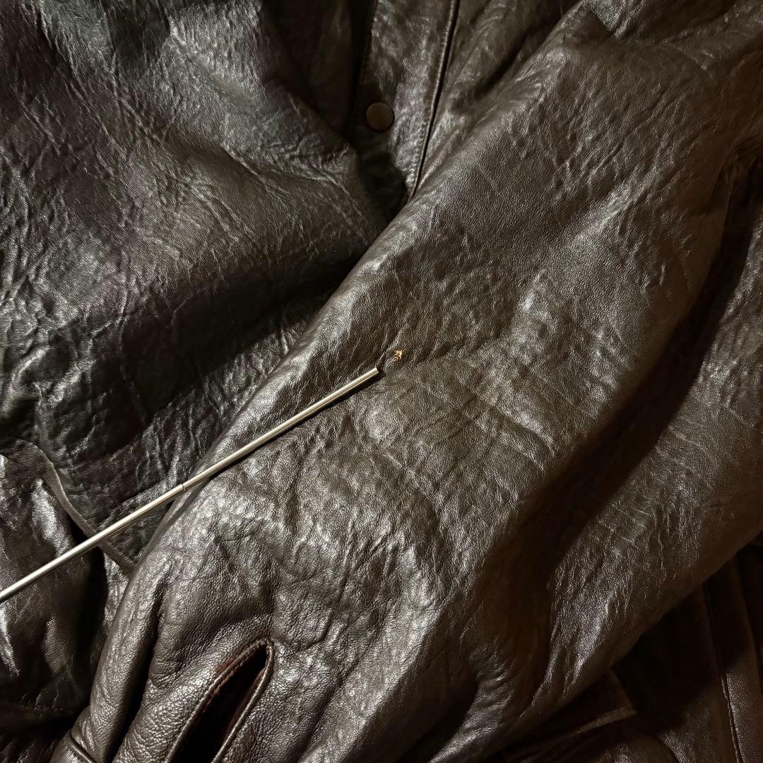 vintage A2フライトジャケット本革ラムレザージャケットダークブラウン L