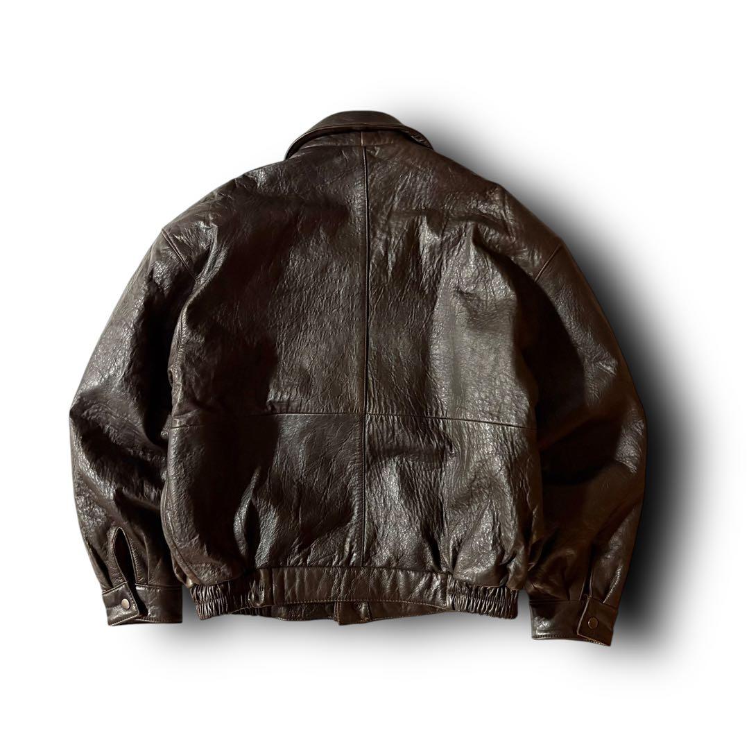 vintage A2フライトジャケット本革ラムレザージャケットダークブラウン L