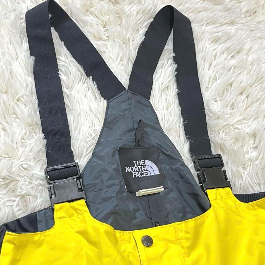 【美品】ザノースフェイス　ビブパンツ　イエロー×ブラック　ゴアテックス　スノボ