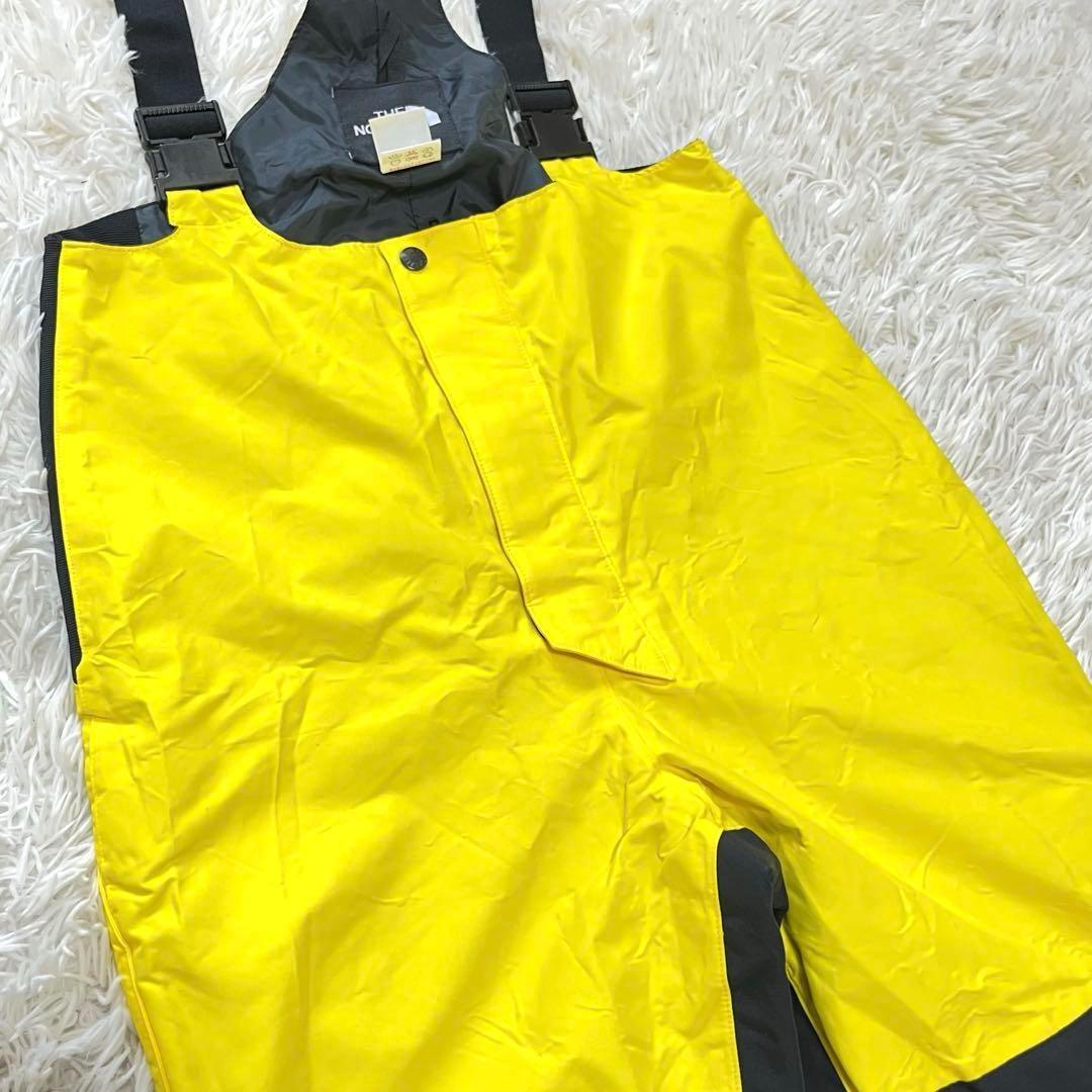 【美品】ザノースフェイス　ビブパンツ　イエロー×ブラック　ゴアテックス　スノボ
