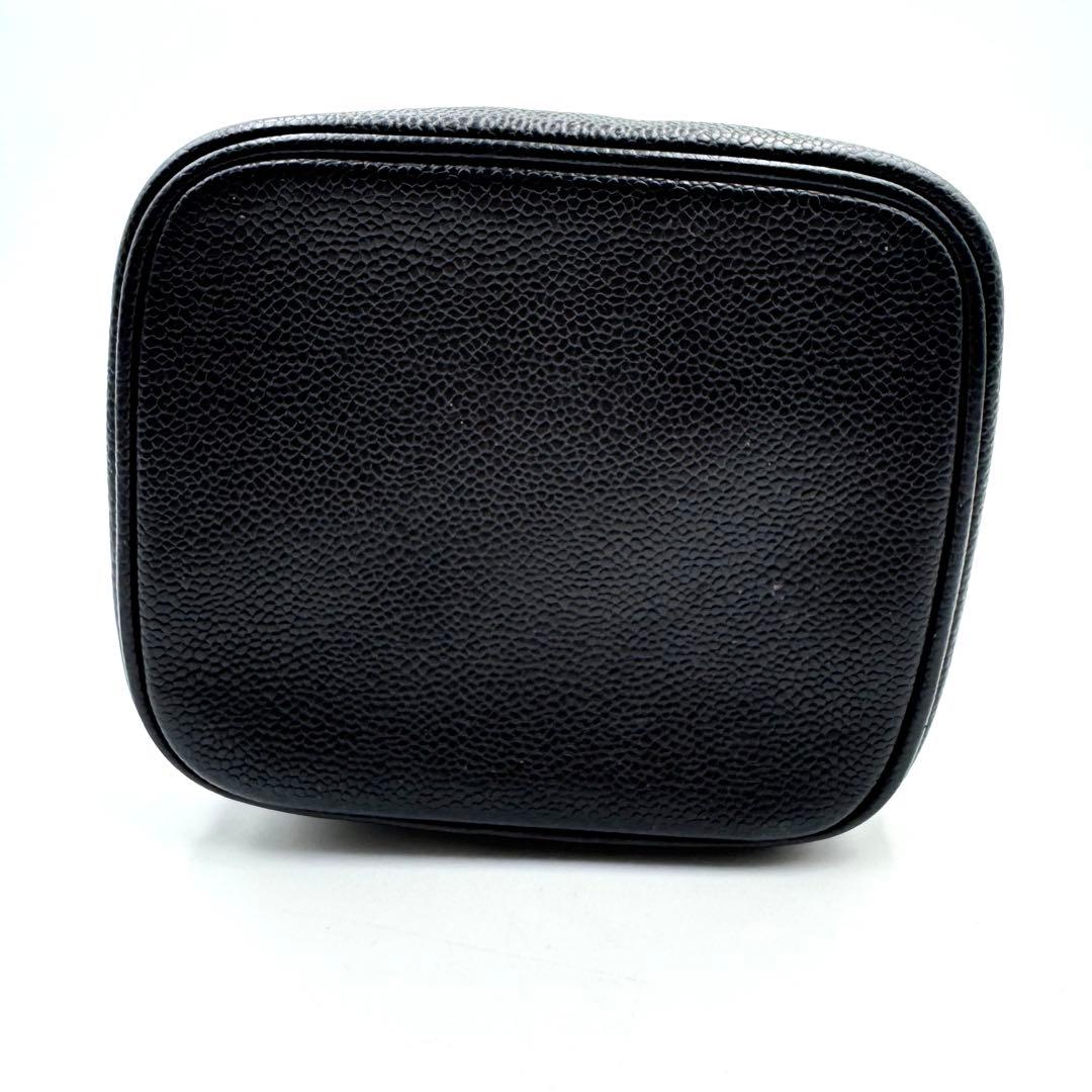 美品✨CHANEL バニティバッグ　オールレザー　ブラック　ココマーク　シール有