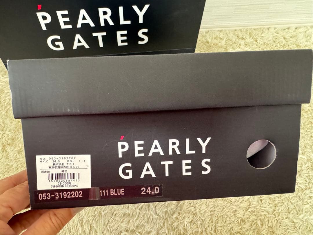 新品未使用PEARLY GATES ゴルフシューズ24センチネイビー/ホワイト