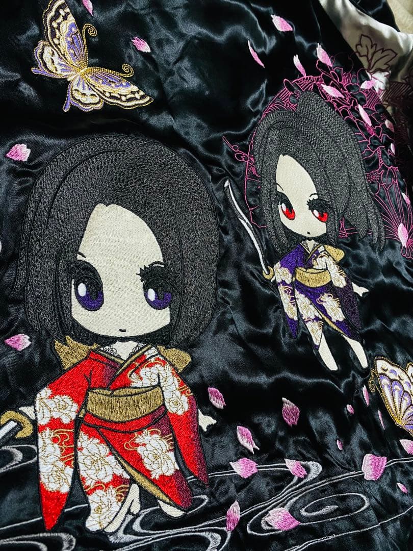 未使用 美品 DIVINE ２面用 レーヨン ちび 桜 日本限定 スカジャン