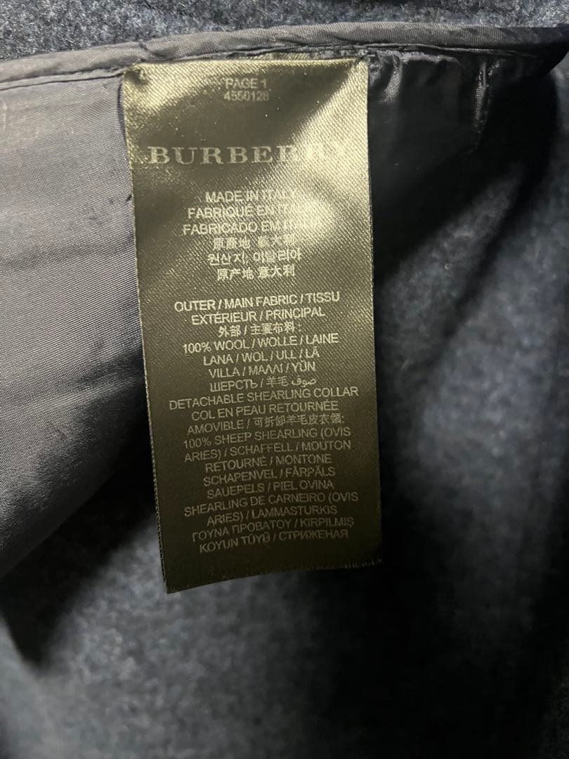 超希少 BURBERRY バーバリー 最高級ライン 襟ムートン コート Y2K