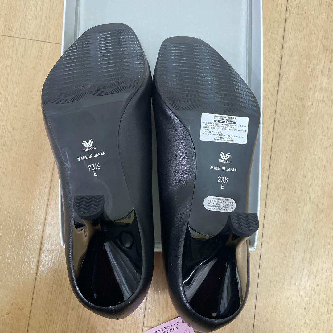 新品未使用タグ付‼️ワコール　サクセスウォーク　ブラック7㎝ヒール　23.5㎝