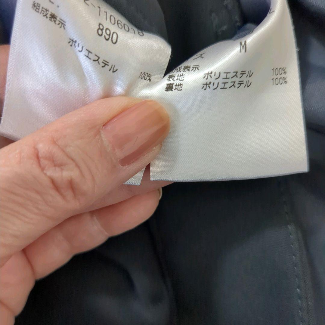PLST　スーツ　M　ノーカラージャケット　パンツ　紺　セットアップ