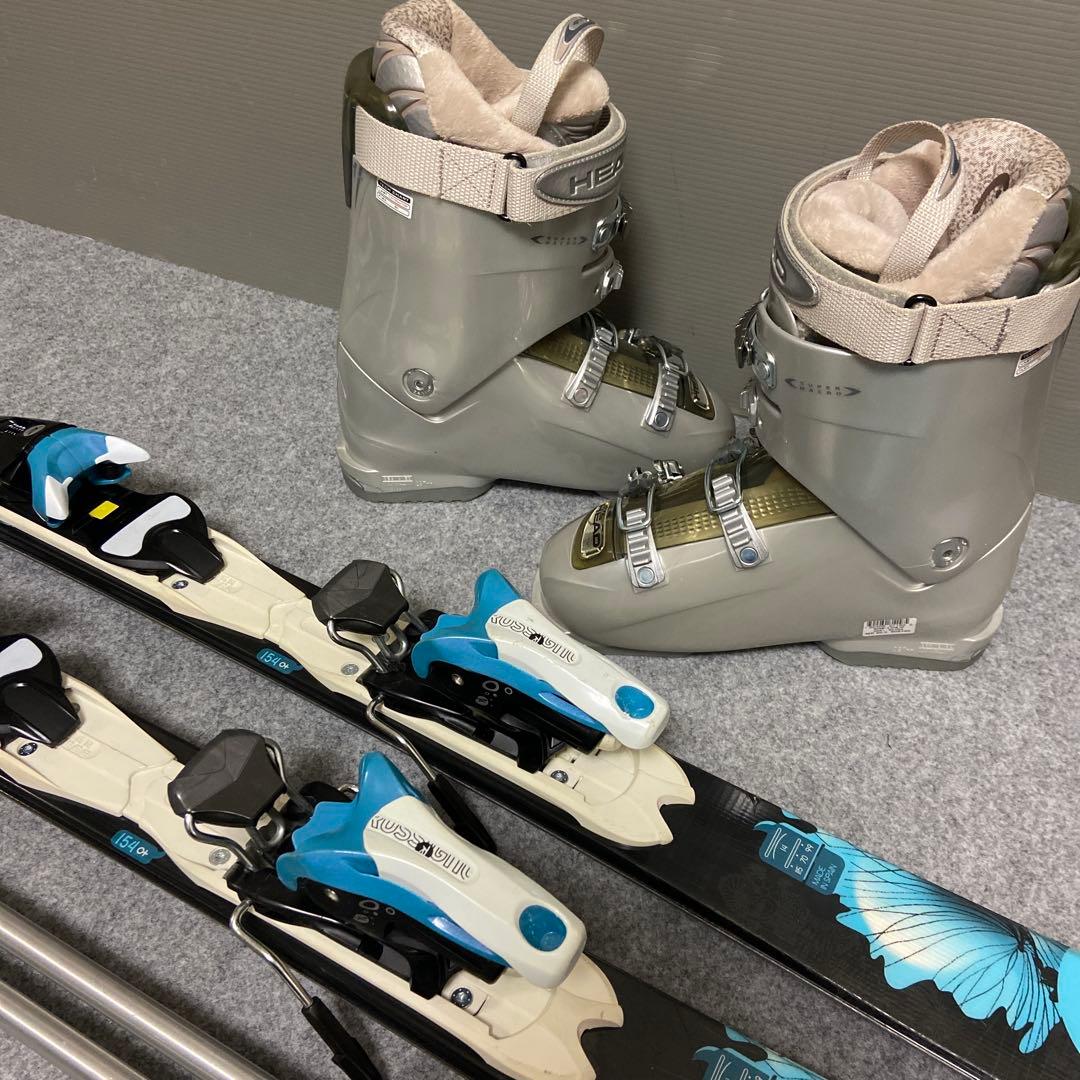 ★メンテナンス済　大人スキーセット 板154cmブーツ 25~ 25.5cm