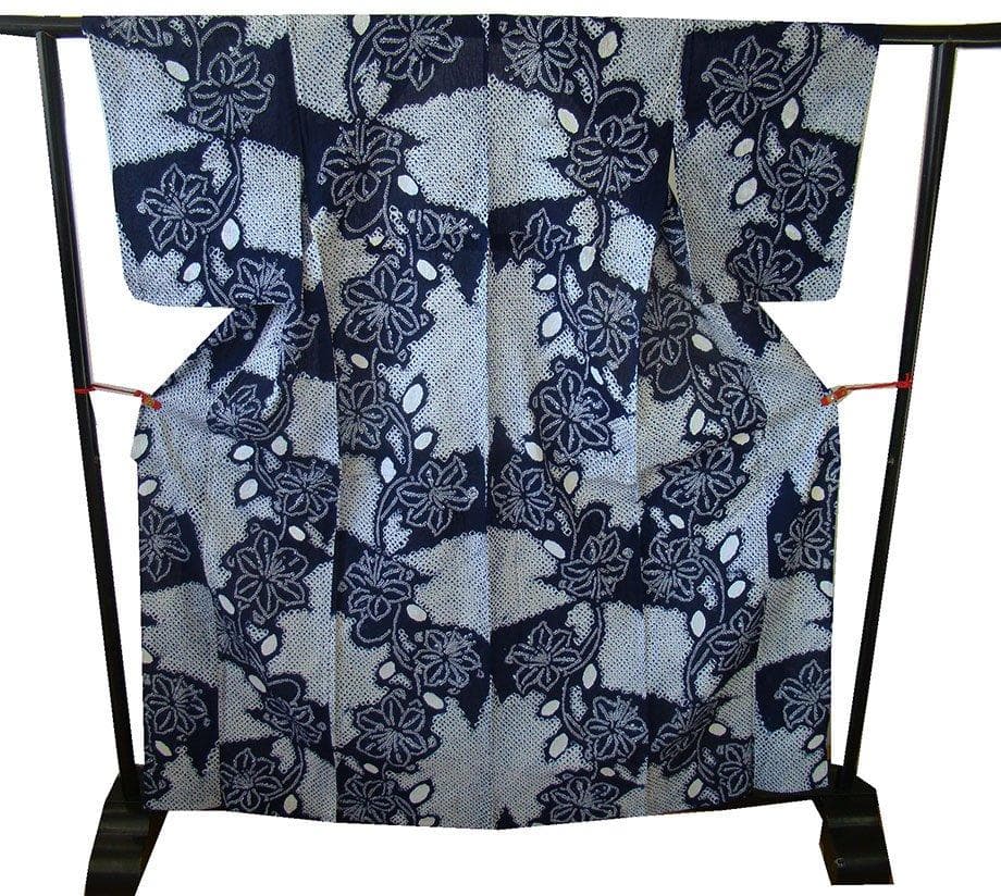 お洒落 鳴海 総絞り 浴衣・ 四寸帯 セット 150cm～155cm Ys352