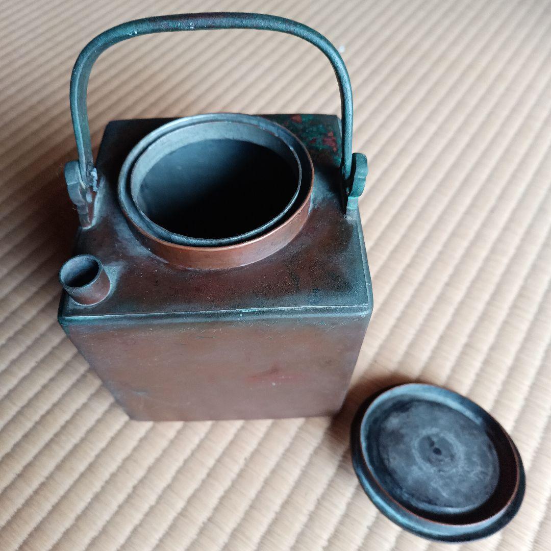 純銅　しかくいやかん　キューブケトル