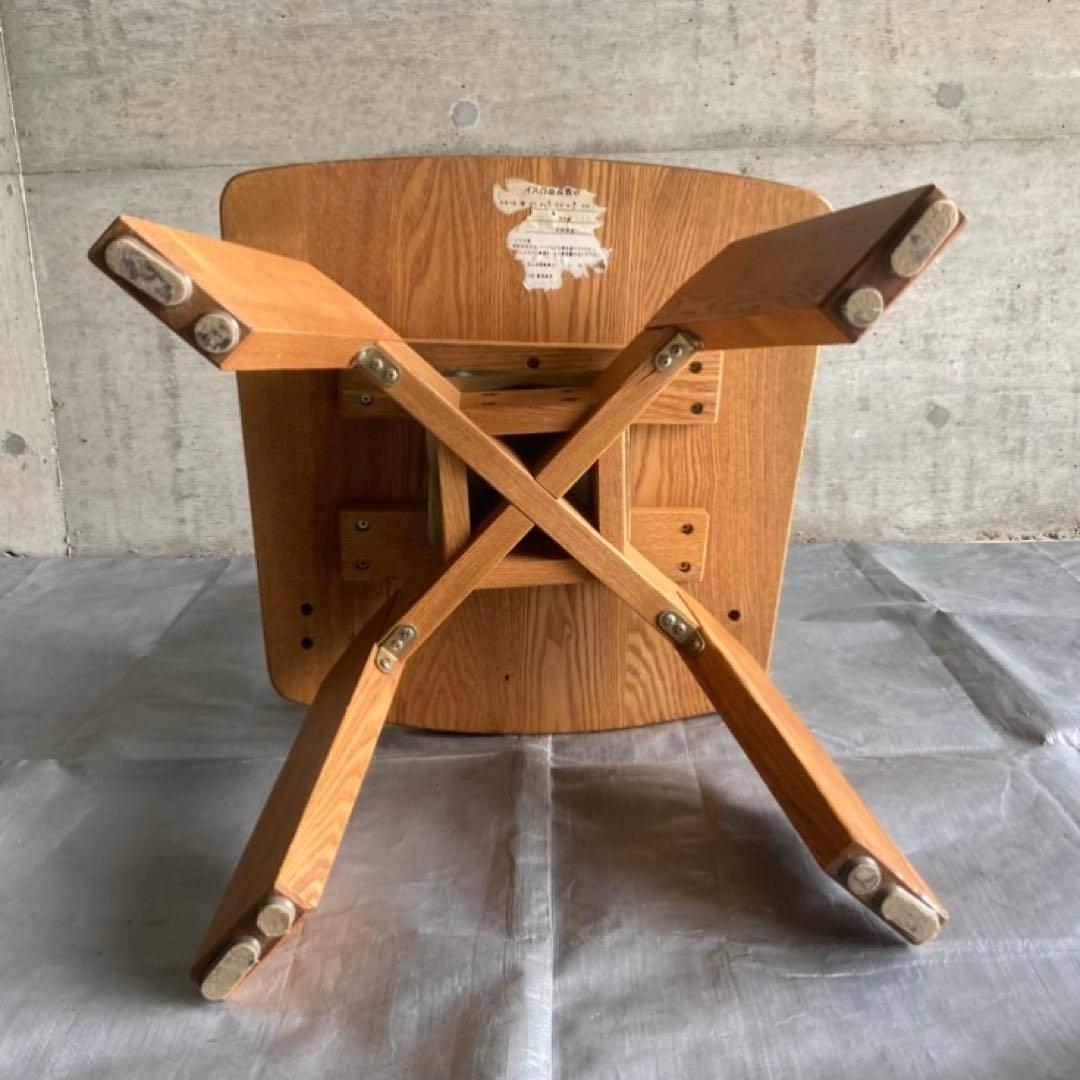 回転椅子 ダイニングチェア リビング 背もたれ 木製 タモ材 家具 レトロ