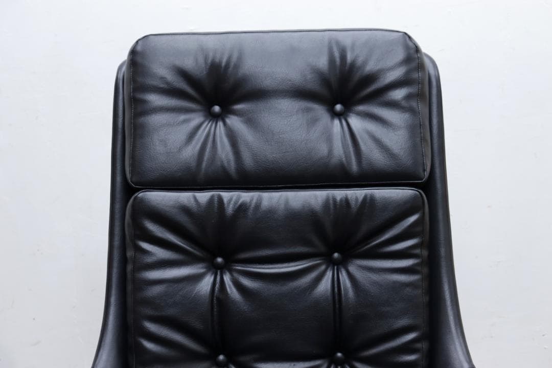 ヴィンテージ ハイバック キャスターチェア 合皮 オフィス 書斎 PC レトロ