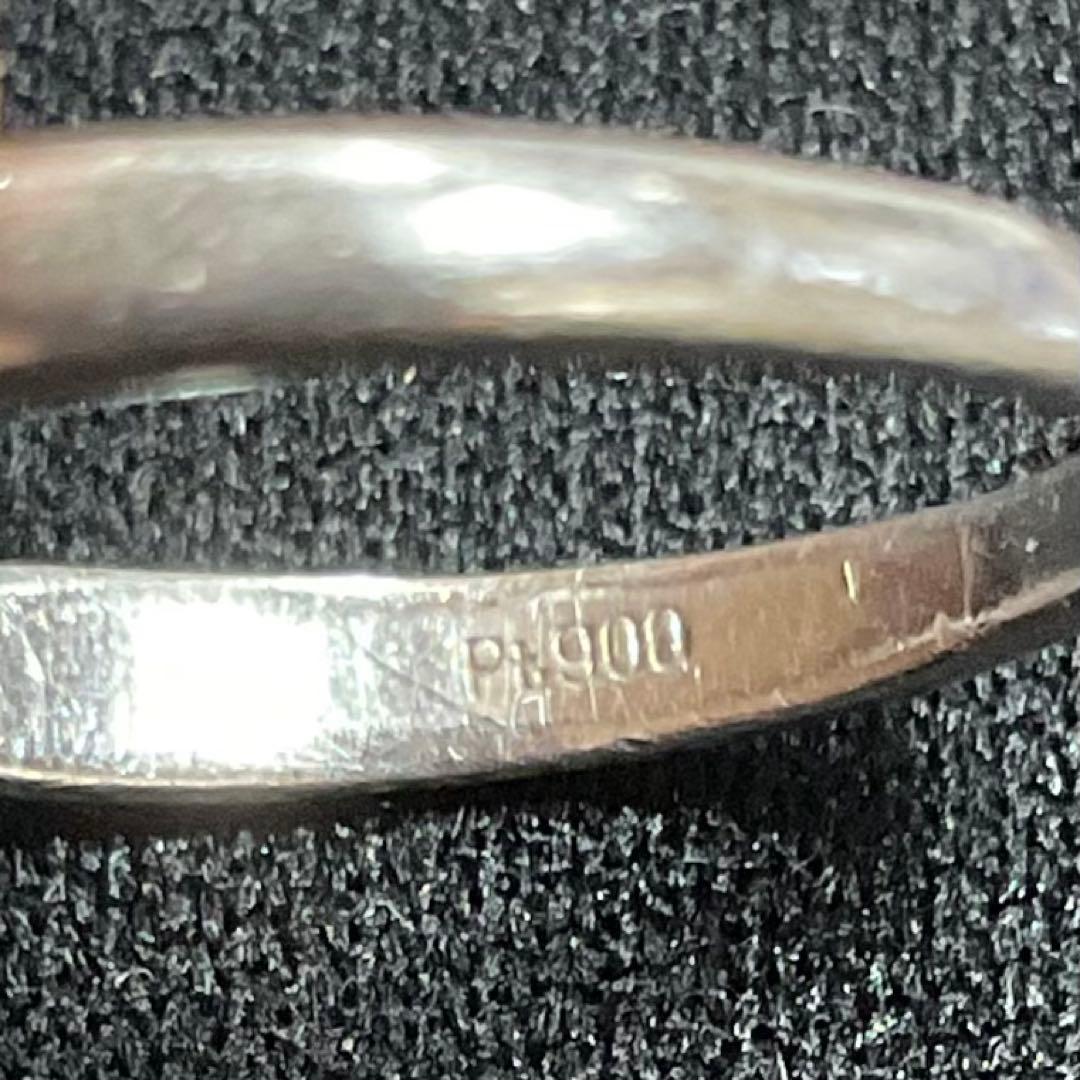 プラチナPt900　ムーンストーン　ダイヤモンド0.02カラット　8号　リング