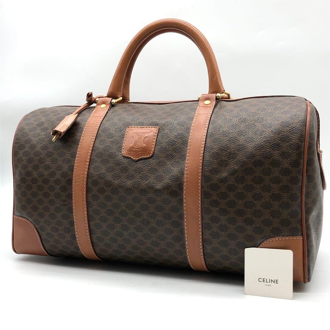 ✨美品✨セリーヌ ボストンバッグ マカダム トリオンフ 南京錠 大容量 PVC